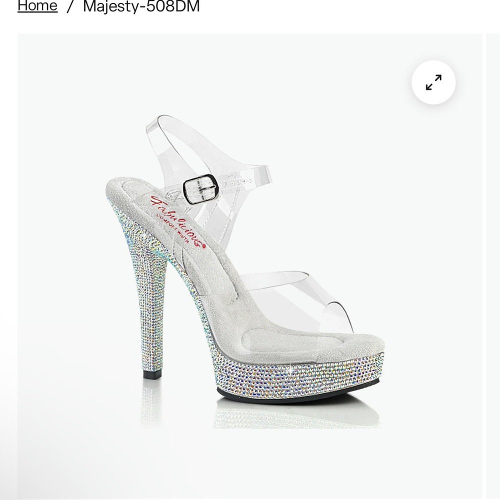Clear Strap Crystal Platform High Heel Sandal - Pleasers Majesty-508DM